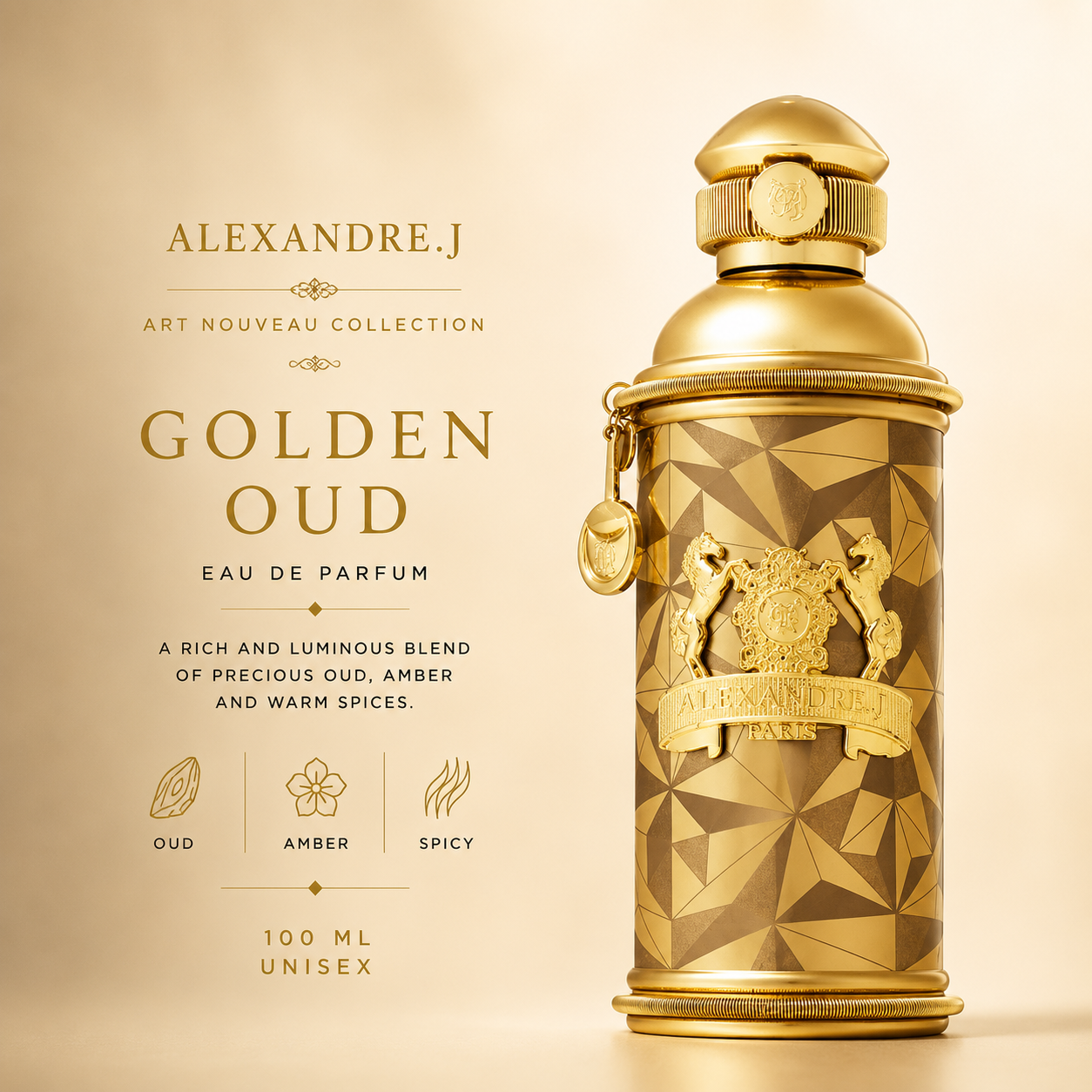 Alexandre.J Golden Oud EDP 100ml – Unisex Luxury Oud Perfume