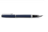 Waterman Exception Slim Blue Fountain Pen | Silver Trim | New | Minor Cosmetic Scratch