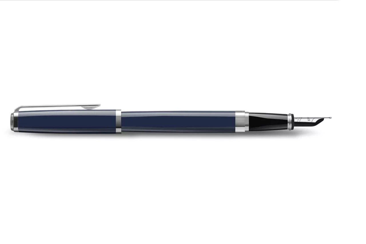 Waterman Exception Slim Blue Fountain Pen | Silver Trim | New | Minor Cosmetic Scratch