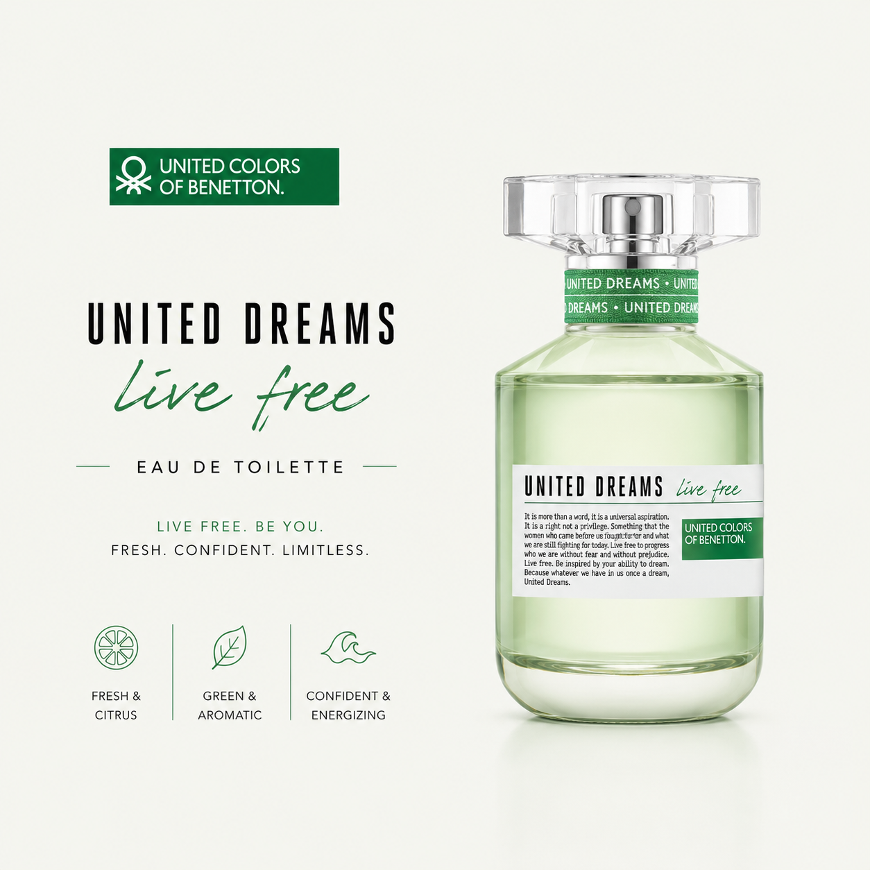 Benetton Live Free EDT 80ml – Fresh Men's Fragrance