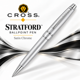 Cross Stratford Ballpoint Pen – Satin Chrome (Medium)