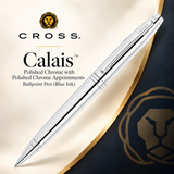 Cross Calais Ballpoint Pen – Polished Chrome, Blue Ink