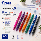 Pilot Acroball 3-in-1 Multi-Function Ballpoint Pen – 0.7mm (Black, Blue & Red Ink)