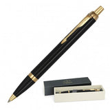 Parker IM Black Lacquer Gold Trim Ballpoint Pen