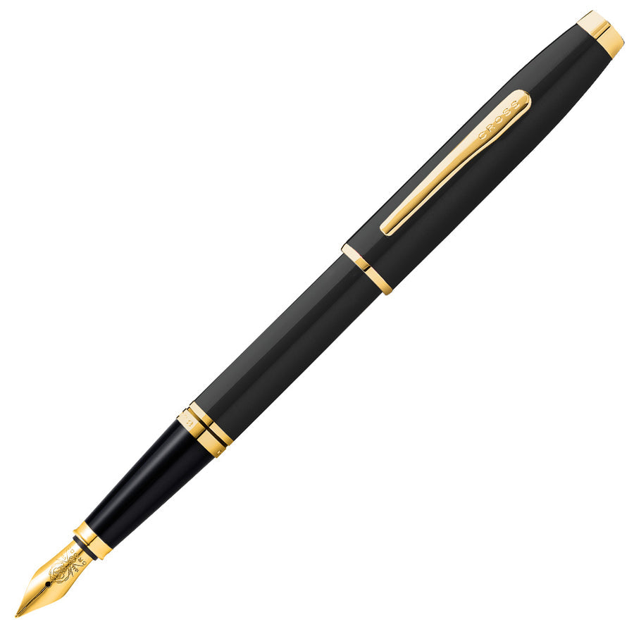 Cross Coventry Fountain Pen – Black Lacquer with Gold Trim, Fine Nib | AT0666-11