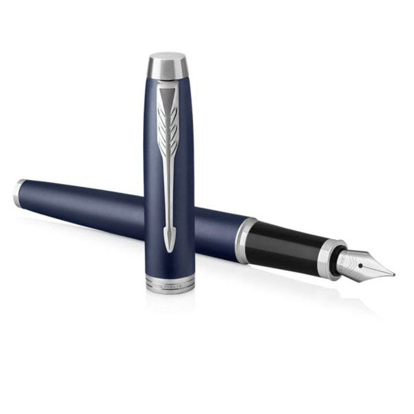 Parker IM Fountain Pen – Matte Blue with Chrome Trim | Premium Fountain Pen