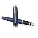 Parker IM Fountain Pen – Matte Blue with Chrome Trim | Premium Fountain Pen