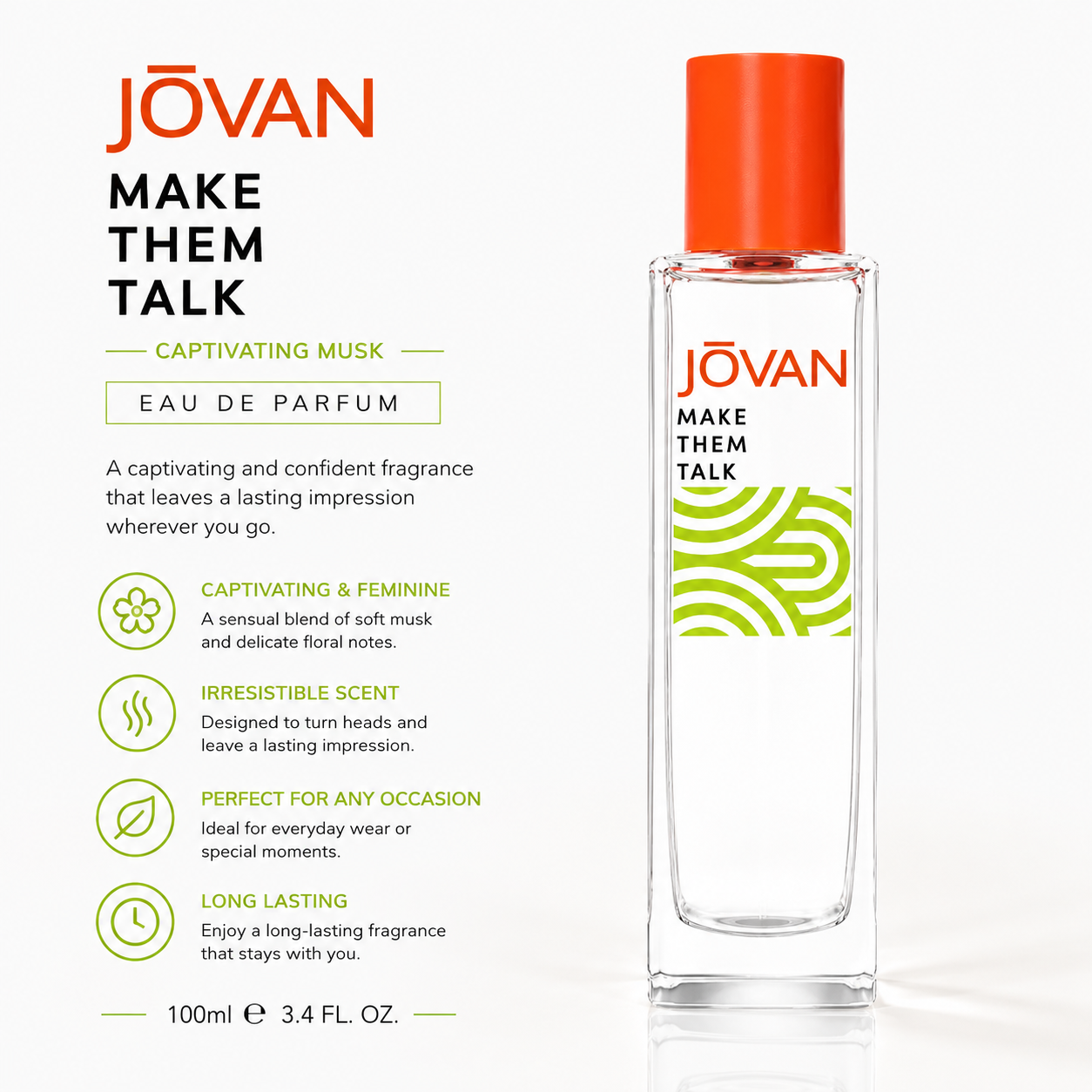 Jovan Make Them Talk Captivating Musk for Women Eau de Parfum – 100ml