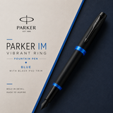 Parker IM Vibrant Ring Fountain Pen – Blue | Premium Fountain Pen