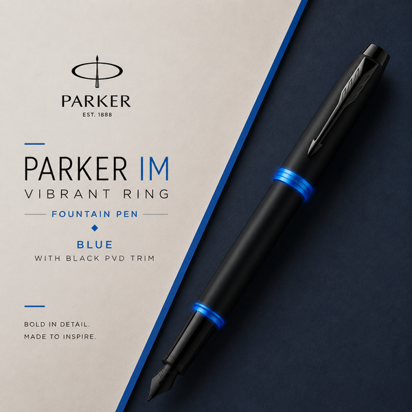 Parker IM Vibrant Ring Fountain Pen – Blue