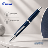 Pilot Capless Vanishing Point Fountain Pen – Kasuri Blue CT (18K Gold Nib)