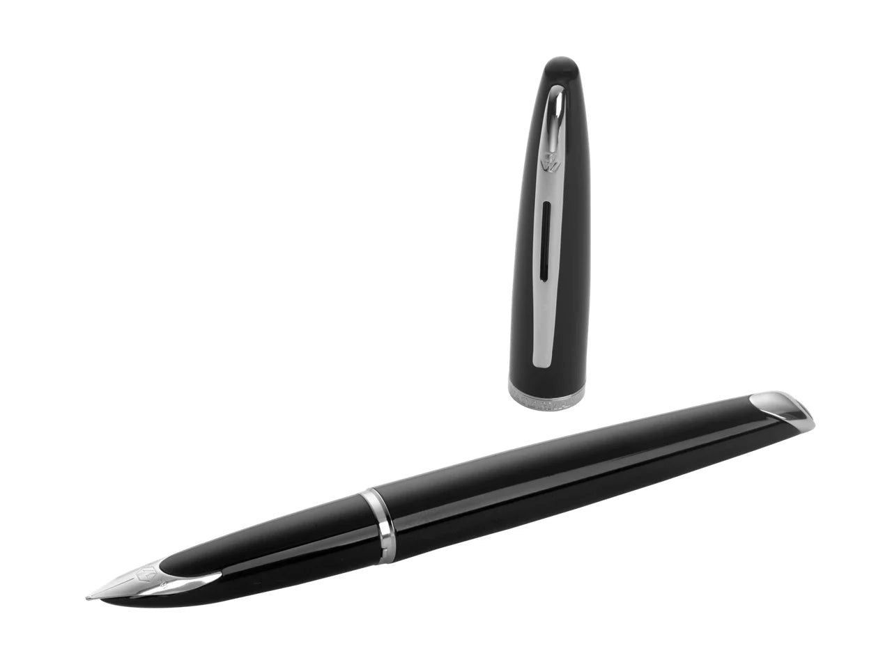 Waterman Carène Black Sea ST Fountain Pen – 18K Solid Gold Rhodium-Plated Medium Nib