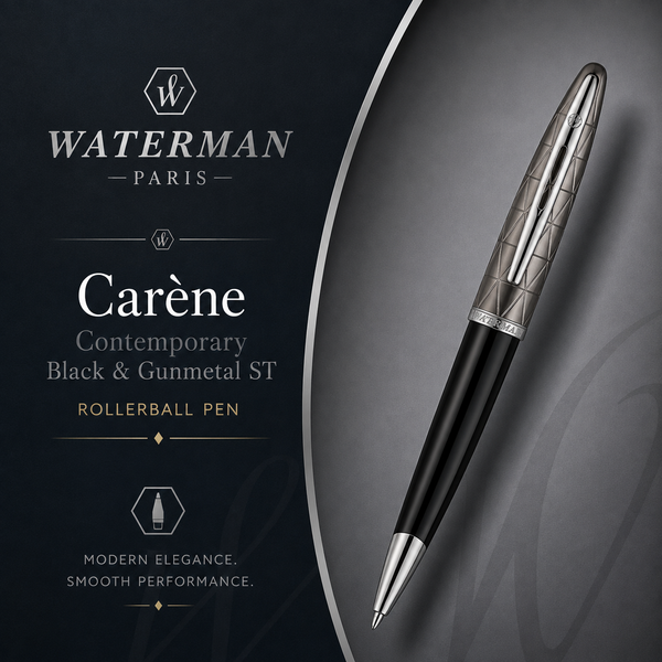Waterman Carène Rollerball Pen – Contemporary Black & Gunmetal