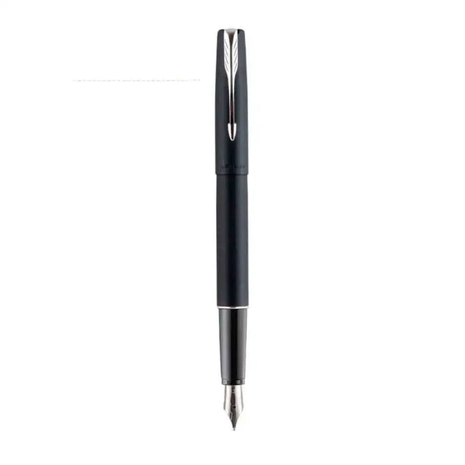 Parker Frontier Fountain Pen – Matte Black with Chrome Trim