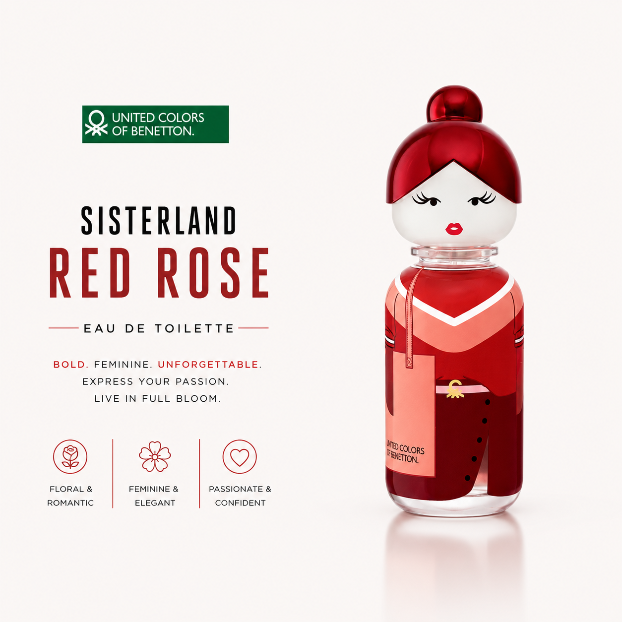 Benetton Sisterland Red Rose EDT 80ml – Women's Fragrance