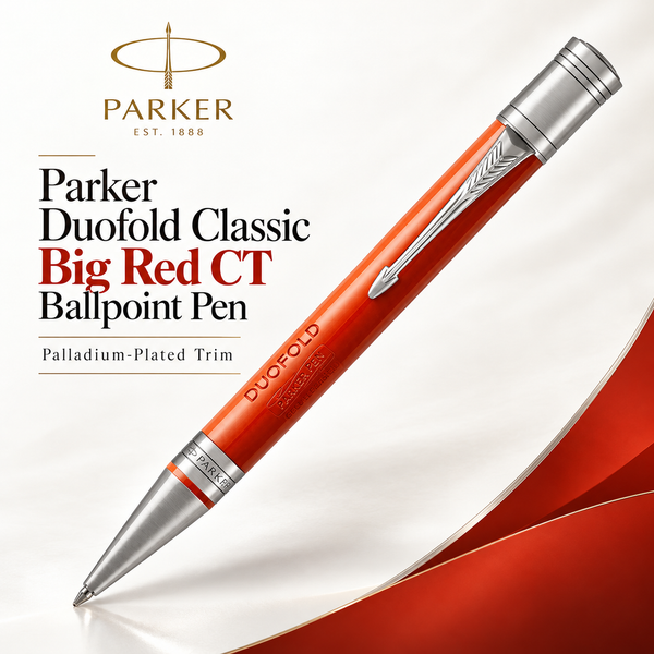 Parker Duofold Classic Big Red CT Ballpoint Pen – Palladium-Plated Trim