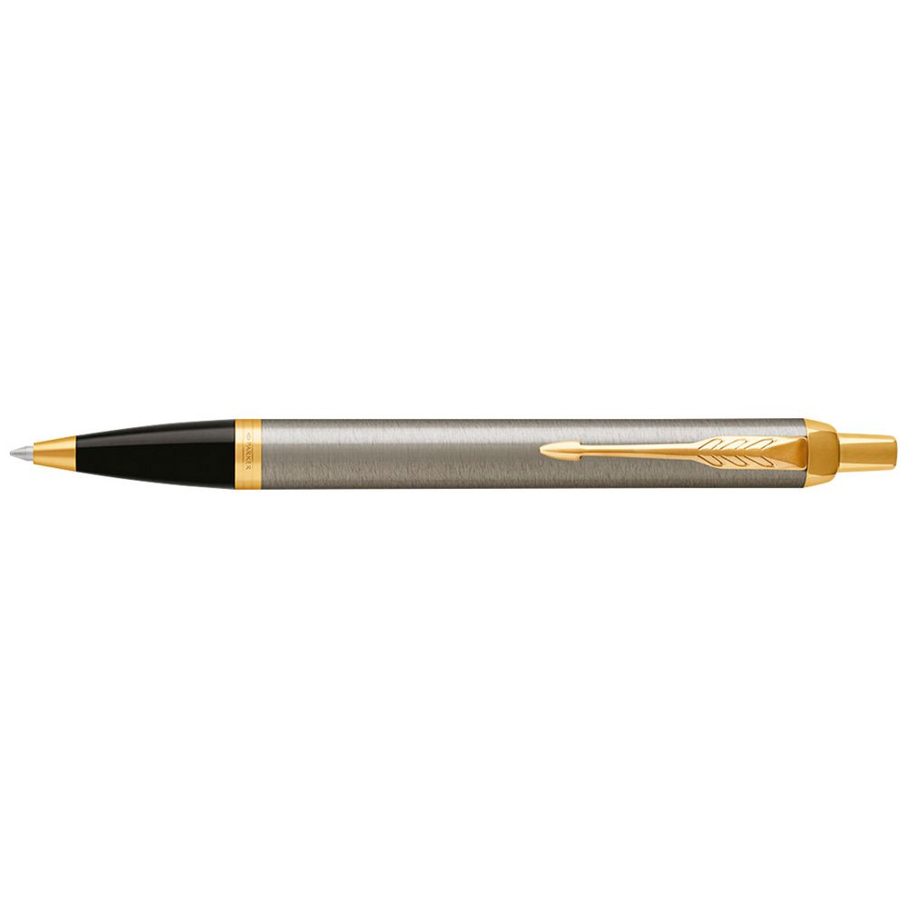 Parker IM Premium Ballpoint Pen – Brushed Metal with Gold Trim | Premium Ballpoint Pen