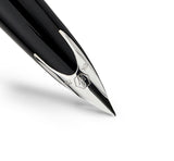 Waterman Carène Fountain Pen – Charcoal Grey with Stainless Steel Trim (18K Gold Nib)