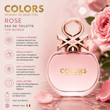 Benetton Colors Rose Eau De Toilette Spray For Women 80Ml