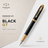 Parker IM Matt Black Gold Trim Fountain Pen – Core Premium Series