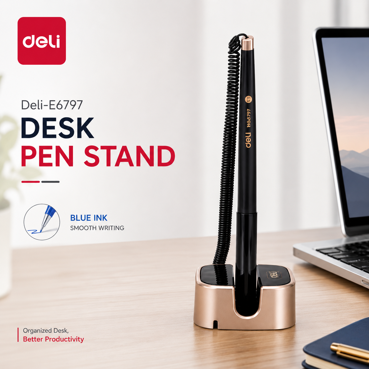 Deli-E6797 Desk Pen Stand