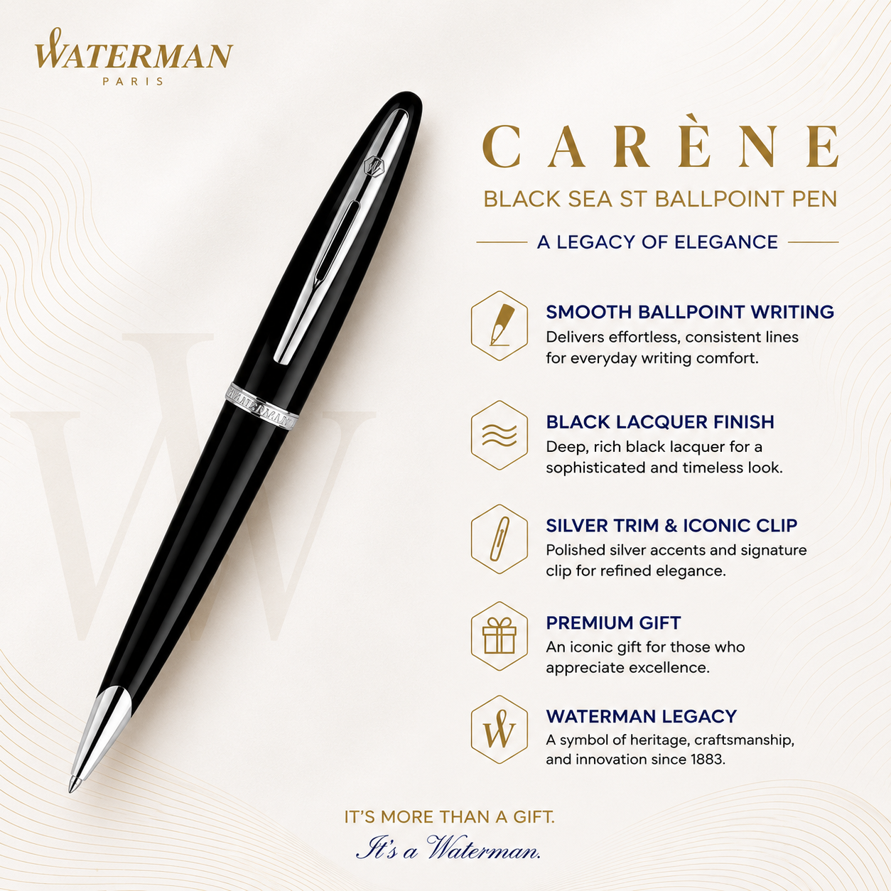 Waterman Carène Black Sea ST Ballpoint Pen