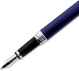Waterman Exception Slim Blue Fountain Pen | Silver Trim | New | Minor Cosmetic Scratch