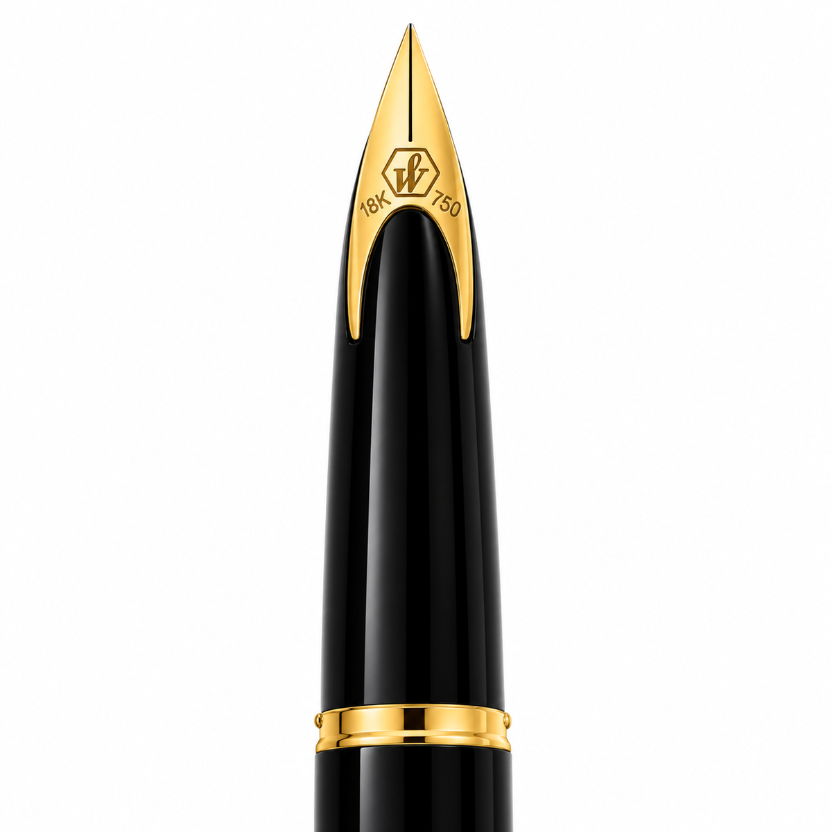 Waterman Carène Fountain Pen – Black Sea with Gold Trim (18K Gold Nib)
