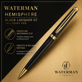 Waterman Hemisphere Black Lacquer GT Ballpoint Pen