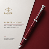 Parker Ingenuity Deluxe 5th Technology Rollerball Pen | Deep Red, Fine