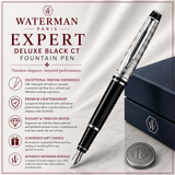 Waterman Expert Deluxe Black CT Fountain Pen – Premium Writing Instrument