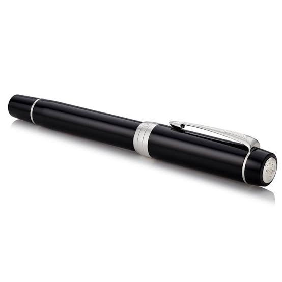 Parker Duofold Classic Black Fountain Pen – 18K Gold Nib | 23K Gold Trim