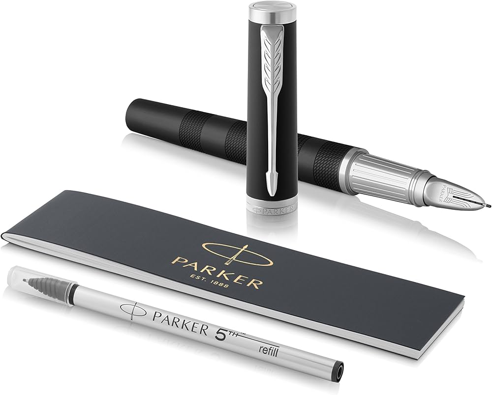 Parker Ingenuity Slim 5th Technology Rollerball Pen | Black Lacquer CT, Fine