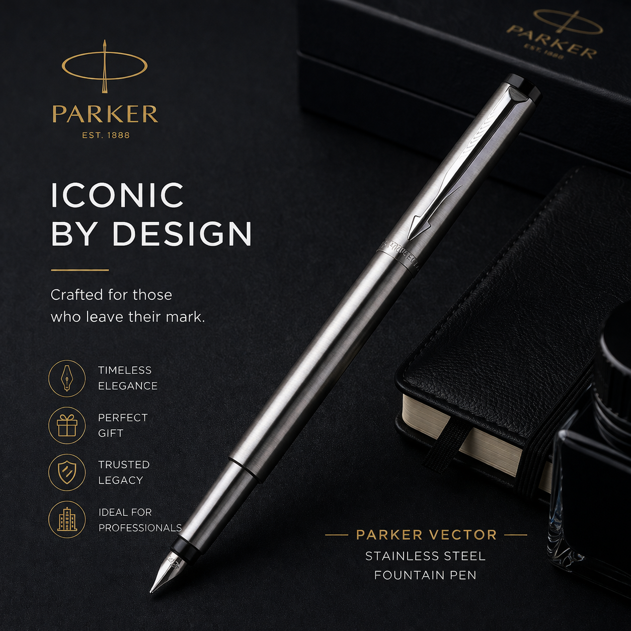 Parker Vector Stainless Steel Fountain Pen