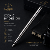 Parker Vector Stainless Steel Fountain Pen