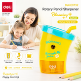 Deli Blooming Lemon manual hand-crank rotary pencil sharpener