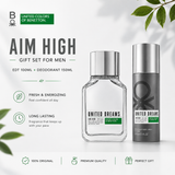 Benetton Aim High EDT 100ml + Deodorant 150ml Gift Set