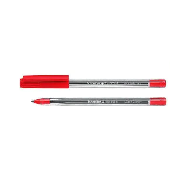 Schneider Tops 505 Ballpoint Pen – Red Ink, Medium Tip