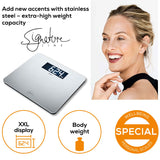 Beurer GS 405 digital bathroom scale, stainless steel weighing scale, alternate view