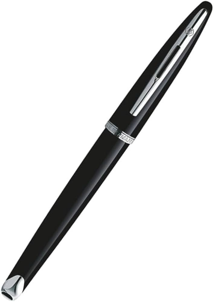 Waterman Carène Black Sea ST Fountain Pen – 18K Solid Gold Rhodium-Plated Medium Nib