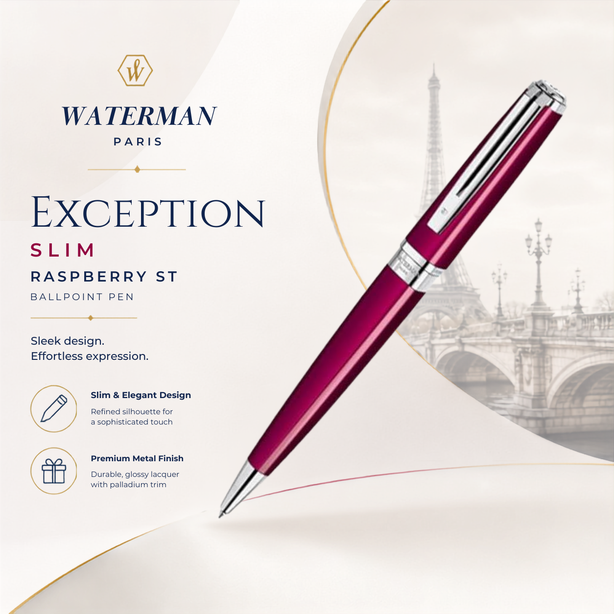 Waterman Exception Slim Ballpoint Pen – Raspberry ST