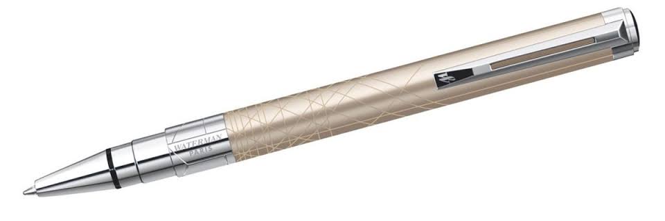 Waterman Perspective Ballpoint Pen – Champagne with Chrome Trim