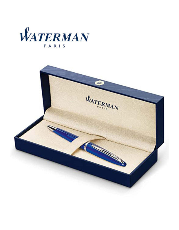 Waterman Carène Ballpoint Pen – Blue with Stainless Steel Trim