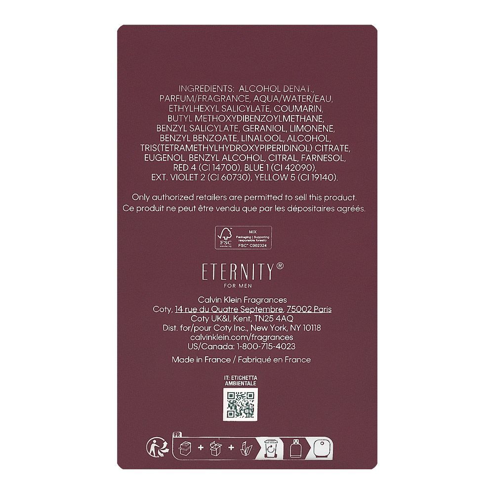 CK ETERNITY FOR MEN AMBER ESSENCE PRFUM INTENSE 100ml