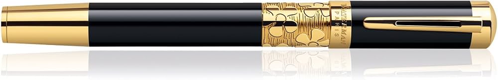 Waterman Elegance Black GT Rollerball Pen – 23K Gold-Plated Trim