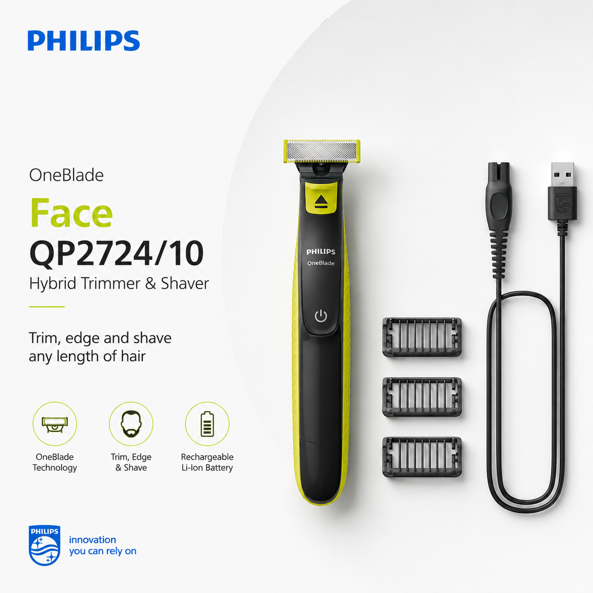 Philips OneBlade Face QP2724/10 – Hybrid Trimmer & Shaver