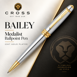 Cross Bailey Medalist Ballpoint Pen – 23KT Gold Plated