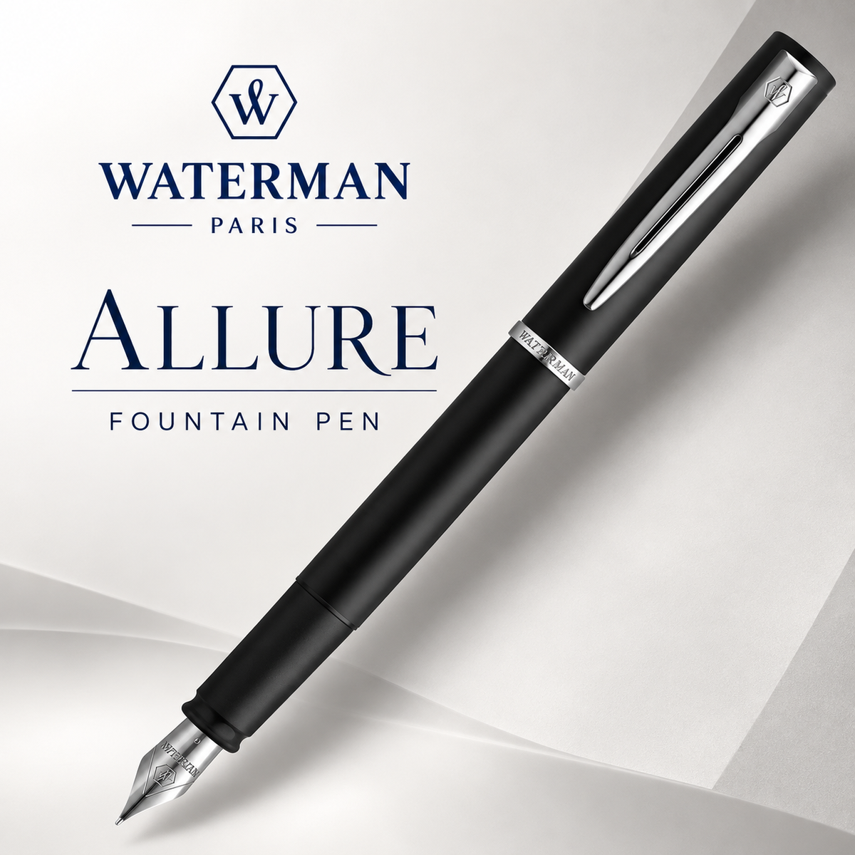 Waterman Allure Fountain Pen – Black Lacquer Fine Nib