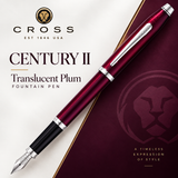 Cross Century II Fountain Pen – Translucent Plum Lacquer (Rhodium Trim) | AT0086-114