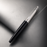Waterman Edson Diamond Black Rollerball Pen – Platinum-Plated Trim